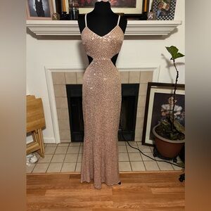 Women's SHEIN Light Pink Sequin Body-Con Dress